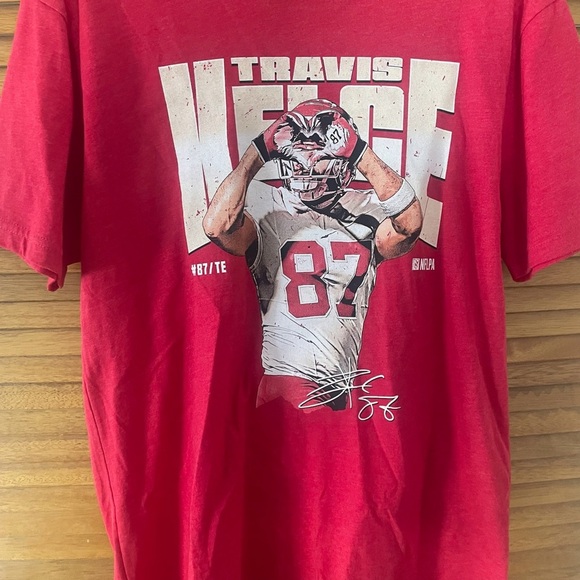 Travis Kelce #87 NFL Kansas City Chiefs Graphic Active Football T-Shirt Sz L - Picture 3 of 5